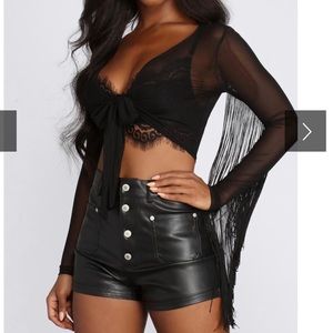 Windsor Black Sheer Lace Crop Top
